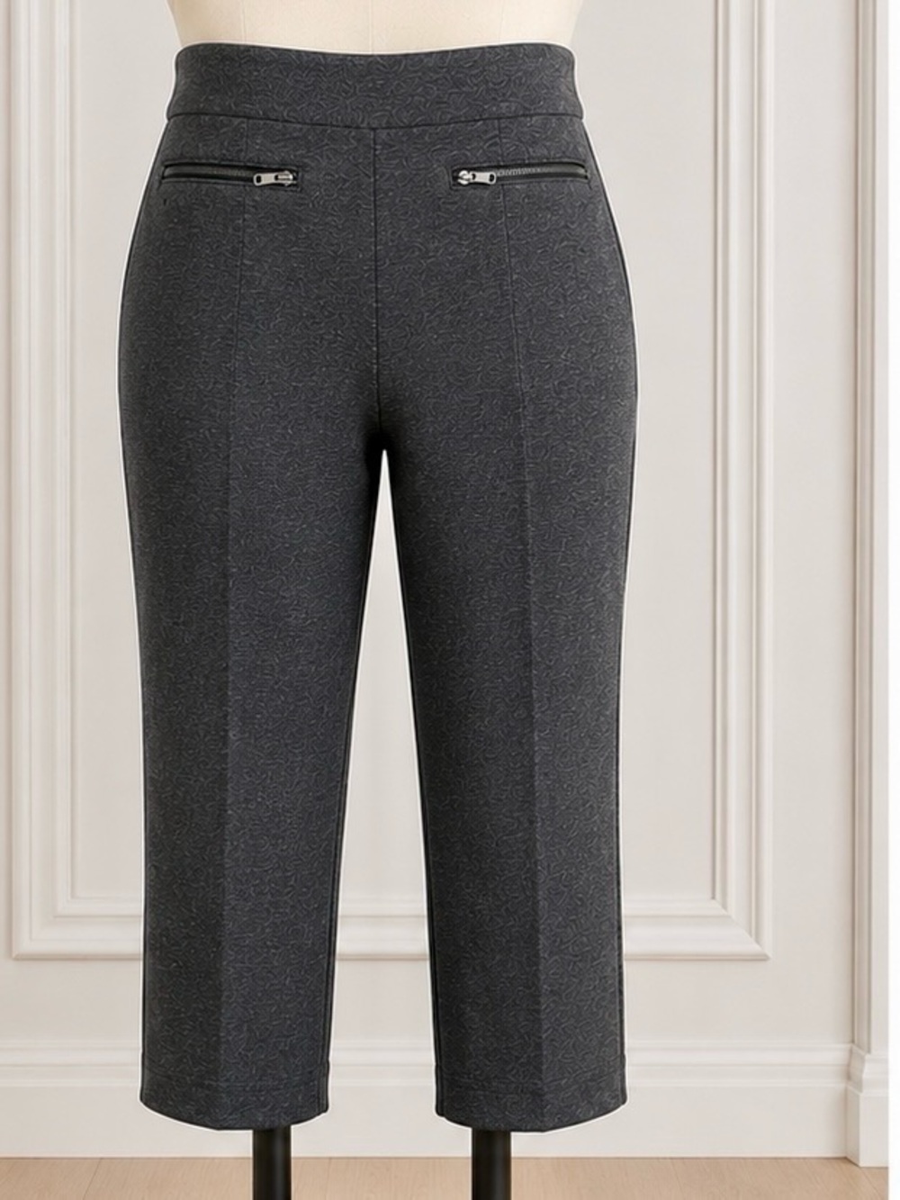 George Petite Charcoal Grey Heather Knit Pants